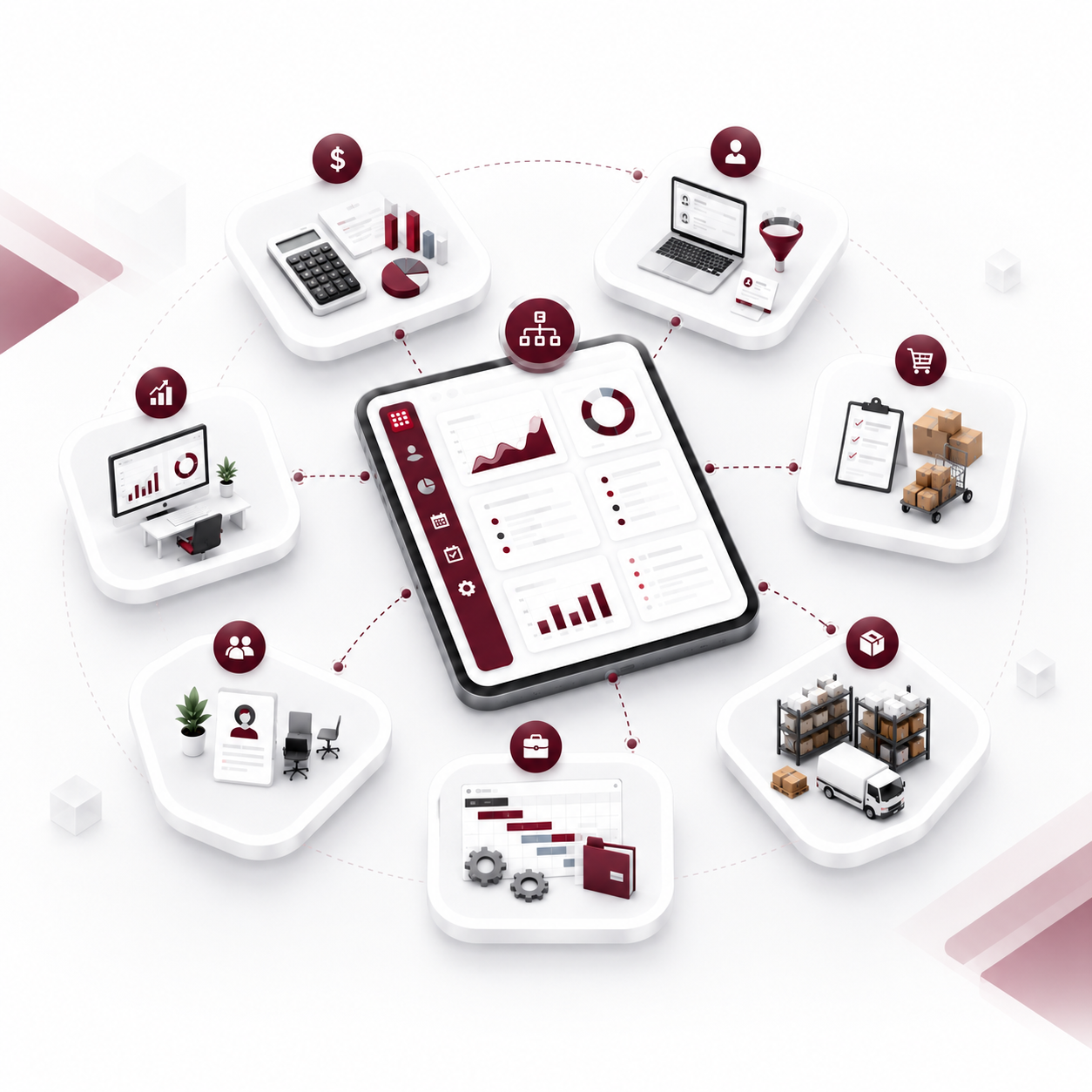 ERP complet S-boo reliant toutes les fonctions de l’entreprise