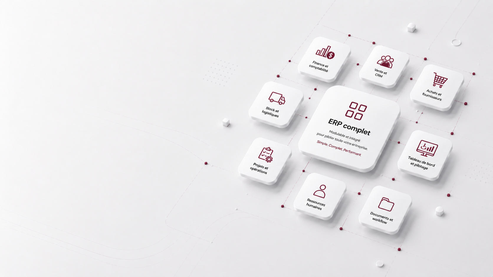 ERP complet S-boo reliant toutes les fonctions de l’entreprise